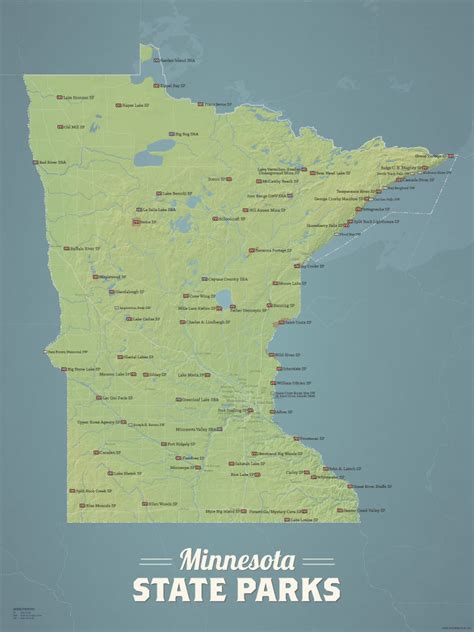 Minnesota State Parks Map 18x24 Poster | Best Maps Ever | Reviews on ...