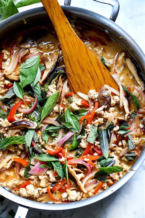 Thai Basil Chicken (Pad Krapow Gai) | foodiecrush.com | Thai basil chicken, Basil chicken, Herb ...