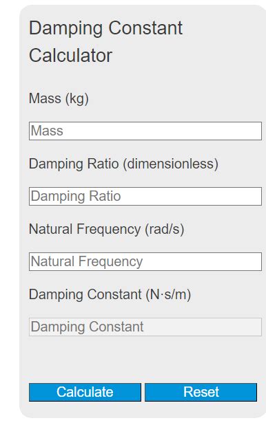 Damping Constant Calculator - Calculator Academy