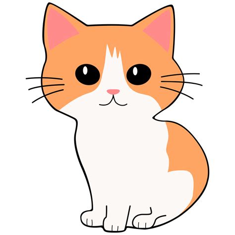 Cat clipart icon flat design on transparent background, animal isolated ...