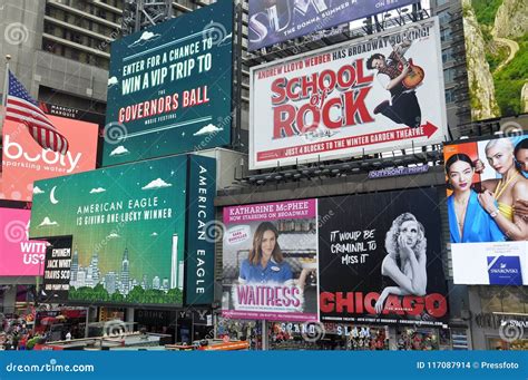 Broadway Shows Posters in Times Square, New York City Editorial Stock ...