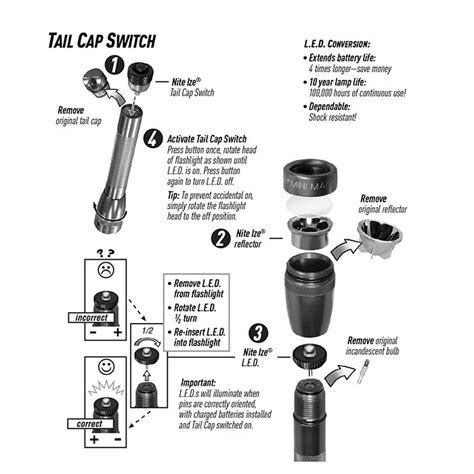 LED Upgrade Combo II fits AA Mini Maglite - 30 Lumens