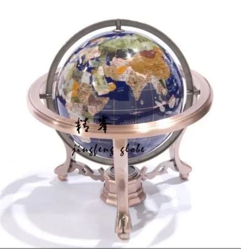 330mm NEW GEMSTONE WORLD GLOBE BRONZE STAND EARTH MAP HOME OFFICE DECORATE ART on Aliexpress.com ...