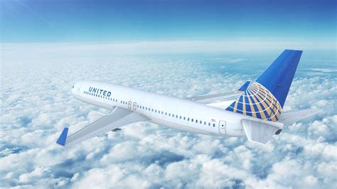 Download United White Plane Flying On Top Of Cloudy Sky Wallpaper ...