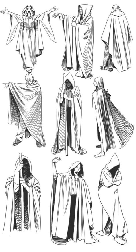 Cloak Drawing Reference and Sketches for Artists