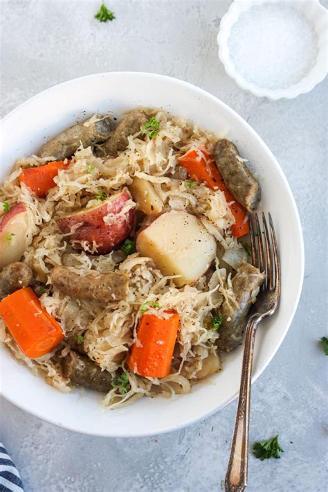 Slow Cooker Sausage, Sauerkraut, and Apples (Whole30) - Mary's Whole Life