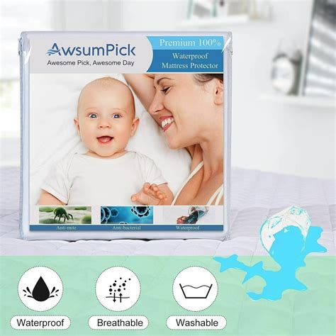 Hypoallergenic Cooling Gel Memory Foam Mattress+Protector Waterproof ...