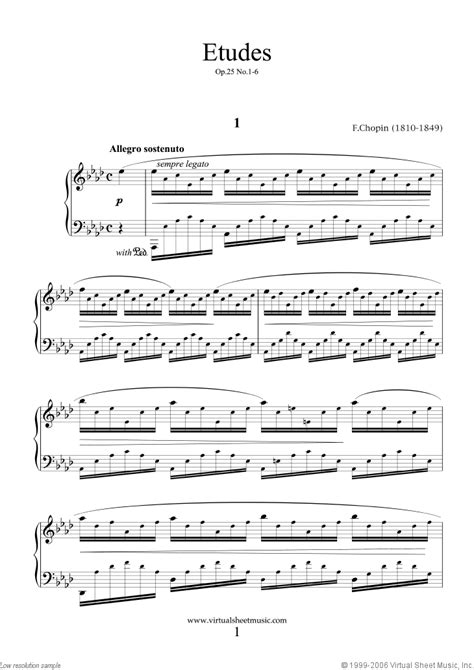 Chopin - Etudes Op.25 No.1-6 sheet music for piano solo [PDF]