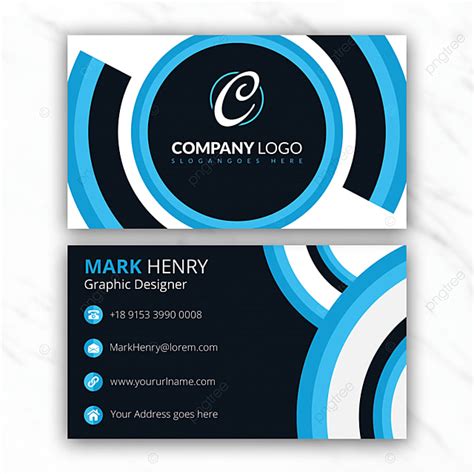 Blue Business Card Template Download on Pngtree