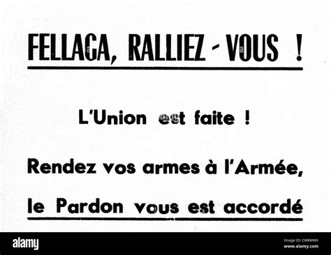 Tract appealing to fellaghas to surrender to French army Stock Photo - Alamy