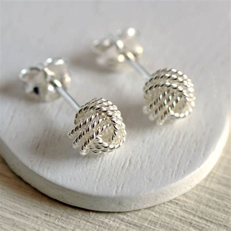 small sterling silver knot earrings by highland angel | notonthehighstreet.com