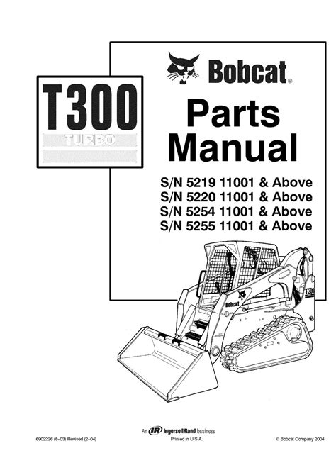 Bobcat T300 Compact Track Loader Parts Catalogue Manual SN 5220 11001 & Above by 1639629 - Issuu