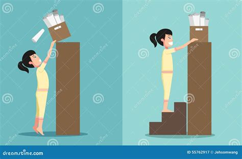 Improper Versus Against Proper Lifting Stock Vector - Illustration of ...