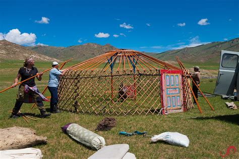 Setting Up a Mongolian Ger - Altai Plains, Western Mongolia