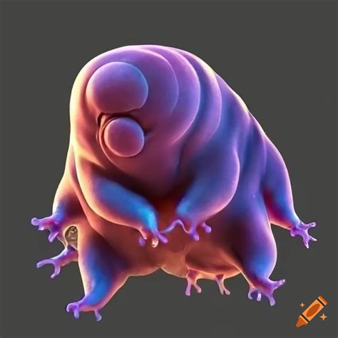 Dark purple red frog tardigrade hybrid on Craiyon