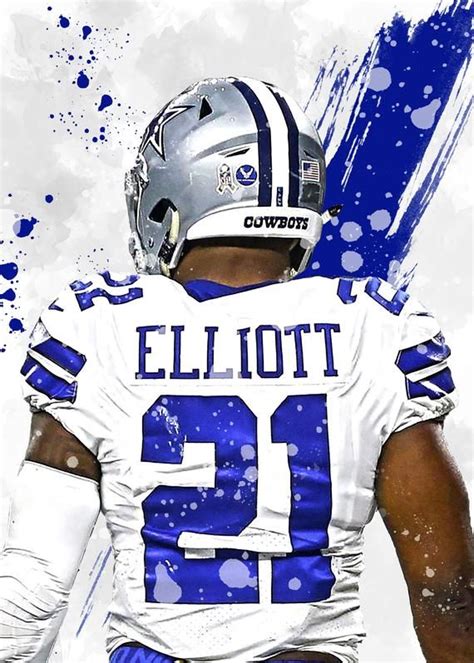 Ezekiel Elliott Dallas Cowboys Poster Print Sports Art | Etsy in 2020 | Dallas cowboys posters ...