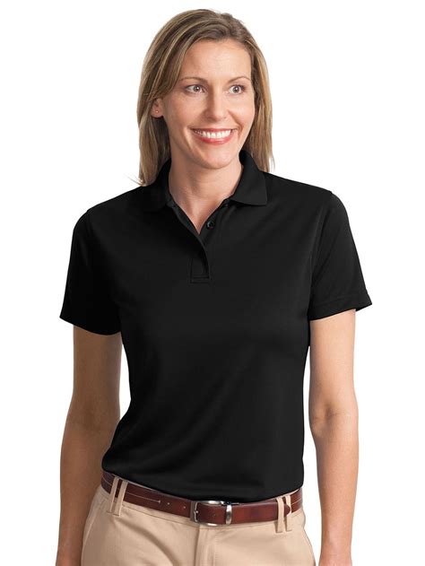 Port Authority - Port Authority Women's Comfortable Pique Polo Shirt_Black_Medium - Walmart.com ...