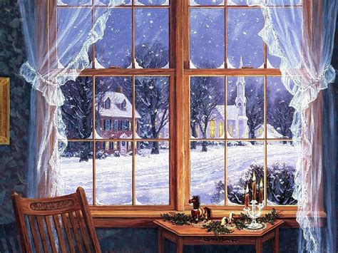 Winter Wonderland HD Window View Wallpaper