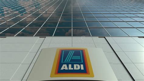 Signage Board with Aldi Logo. Modern Office Building Facade. Editorial 3D Rendering Editorial ...