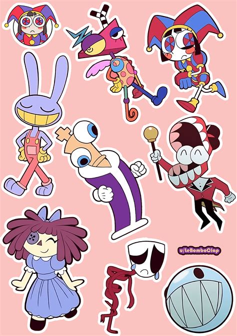 I made stickers of all the Amazing Digital Circus Characters!, i used ...