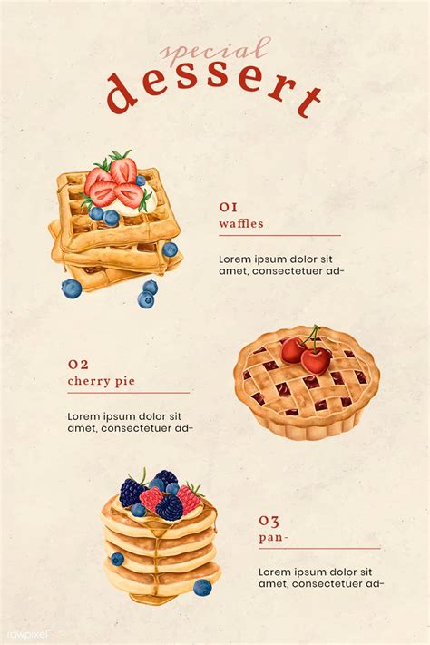 Hand drawn bakery menu chart Pinterest template illustration | premium image by rawpixel.com ...