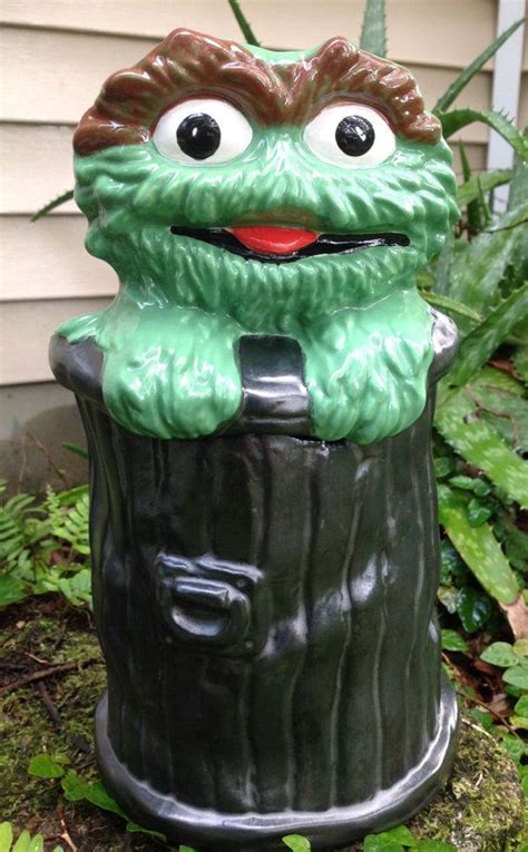 Cookie jar, Oscar the grouch, Sesame Street, vintage, handmade, treat jar, dog treat jar ...