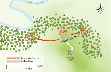 Map of the Battle Of Wakefield, 30th December 1460 – War of the Roses ...