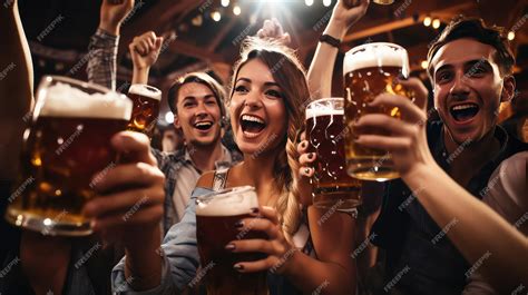 Premium Photo | People drinking beer at Octoberfest