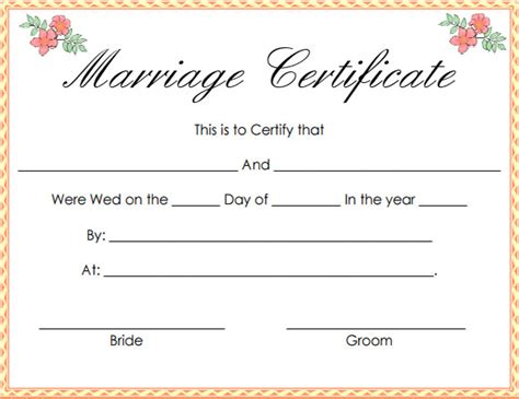 FREE 17+ Sample Marriage Certificate Templates in PDF | MS Word