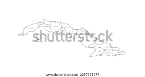 Cuba Political Map Administrative Divisions Stock Vector (Royalty Free ...