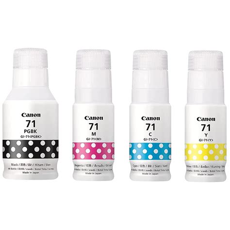 Buy Canon GI-71 Pack Of 4 Ink Bottles (4531C004AA, Multicolor) Online - Croma