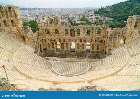 Odeon of Herodes Atticus. stock image. Image of greece - 132566873