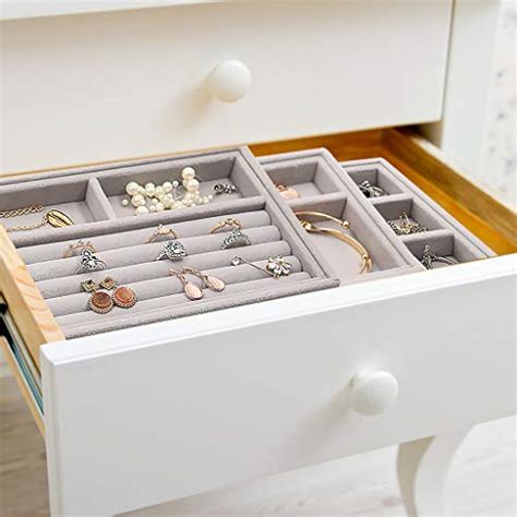 Velvet Jewelry Drawer Inserts Trays, Earring Organizer 🛒 StorageVat.com