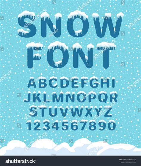 Snow Winter Font Snowy Assortment Set Stock Vector (Royalty Free ...