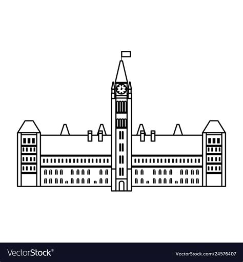 Canadian parliament building icon Royalty Free Vector Image