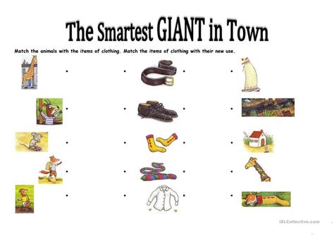 The Smartest Giant in Town - English ESL Worksheet for distance ...