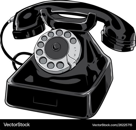 Old phone on white Royalty Free Vector Image - VectorStock