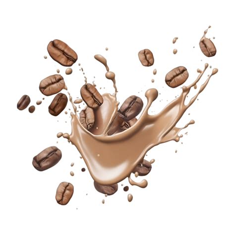 coffee splash wave with coffee beans isolated on a transparent background 27182304 PNG