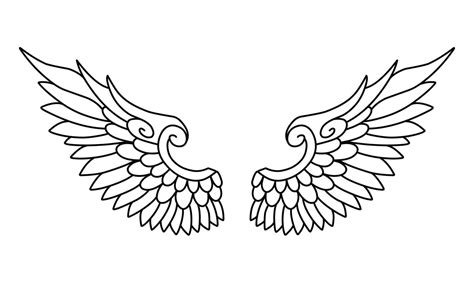 Free vector angel wings line art and outline 19464486 Vector Art at Vecteezy