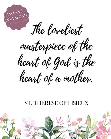 Catholic Mother's Day Gift St. Therese of Lisieux Quote Printable the ...