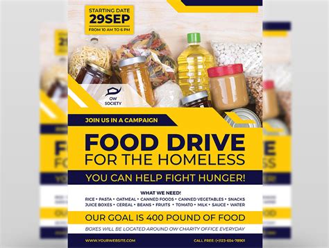 01 Homeless Food Drive Flyer Template by OWPictures on Dribbble