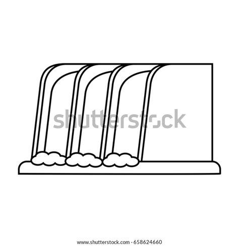 Waterfall Cartoon Silhouette Illustration Stock Vector (Royalty Free) 658624660 | Shutterstock