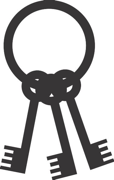 Keys on a ring silhouette vector image | Public domain vectors