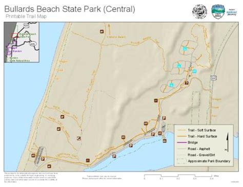 Bullards Beach State Park (central) printable trail map | Oregon state parks, State parks ...