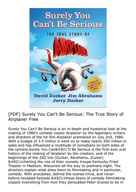 PPT - [PDF] Surely You Can't Be Serious: The True Story of Airplane! Free PowerPoint ...