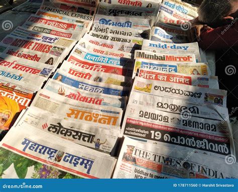 Newspapers in Multiple Indian Languages. News from Across the Country Editorial Image - Image of ...