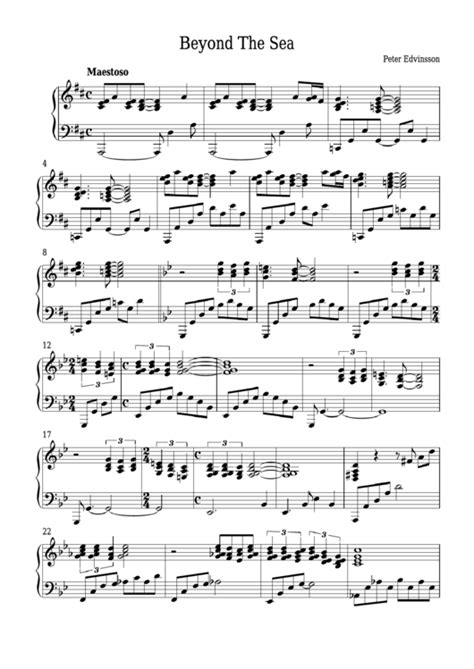 Peter Edvinsson - Beyond The Sea Piano Sheet Music printable pdf download