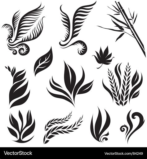 Leaf design elements Royalty Free Vector Image