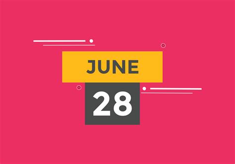 june 28 calendar reminder. 28th june daily calendar icon template ...