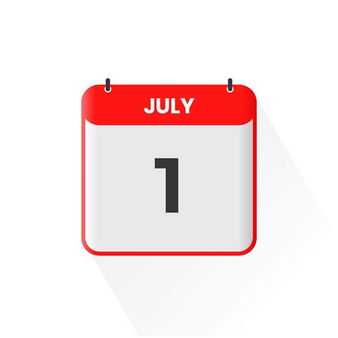 1st July calendar icon. July 1 calendar Date Month icon vector illustrator 12919806 Vector Art ...